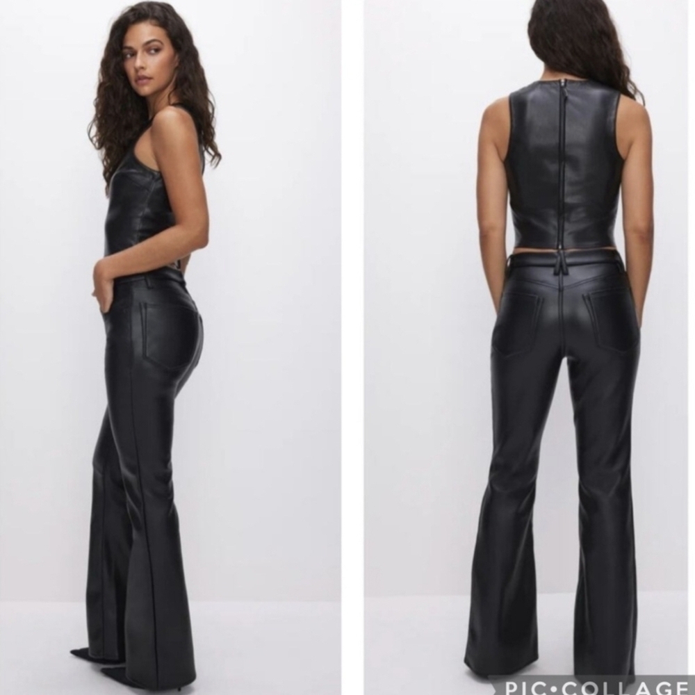Wilfred Black Faux Leather Boot Cut Flare Pants Size 12
